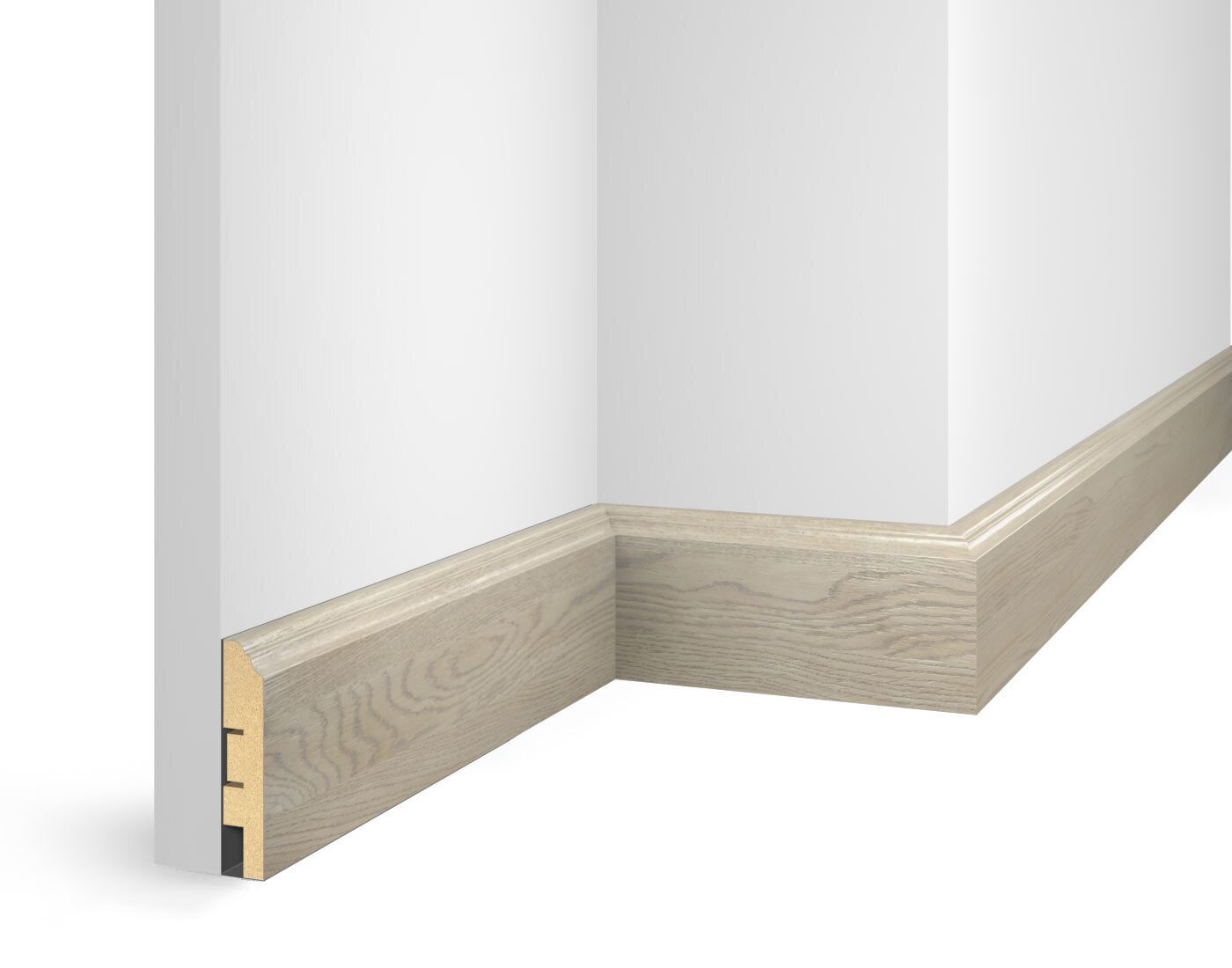 Плинтус МДФ ламинированный Cosca Decor NanoFlex EP07 Дуб Сноу 2400×80×16